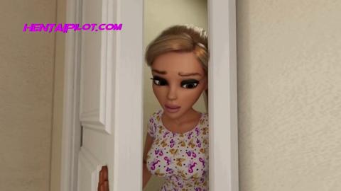 Three-way MILF gang bang in 3D animation, explicit teen action with friends watching