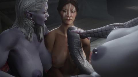 Milf gets brutally ravaged in steamy 3D anime threesome with futanari cock🍆 and DP facial