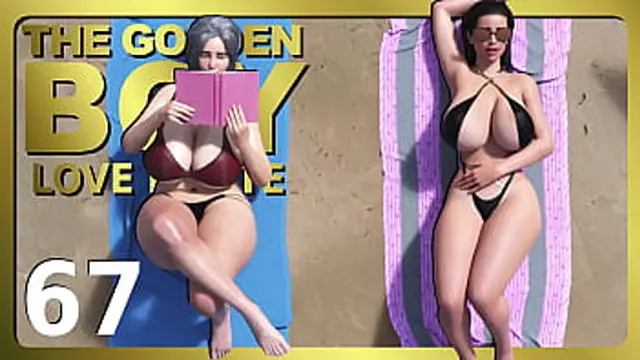 Two curvy milfs enjoy a beach day together