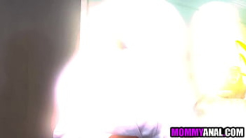 Ma seduced in taboo anal👌 sex act by muscular son in black gloves