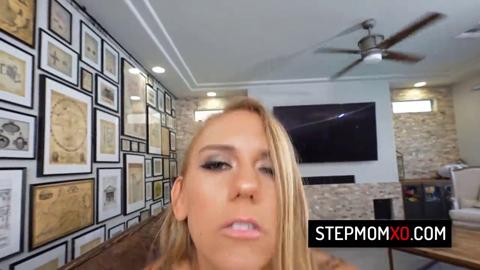 Blonde mature mom loves hard nasty stepsister sex with big knockers getting destroyed
