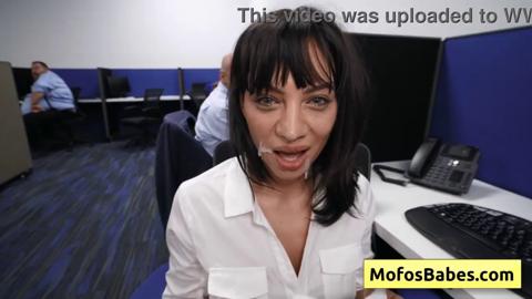 As Busty milf's creamy breasts gush, she takes a cock🍆 to the face in this Cubicle XXX