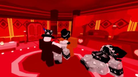 Sluts gangbang sweaty gamers in raunchy club orgy