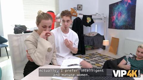 Two horny🥵 students got schooled by a blonde bombshell in a XXX-rated lesson
