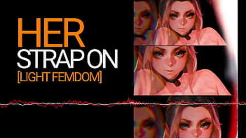 Four ladies making love with erotic audio while one straps on