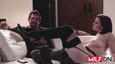 Big-titted natural beauty seduces and ravishes her friend's old dude like a savage