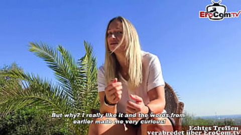 Blonde Cougar Sucks Cock🌭 on Beach