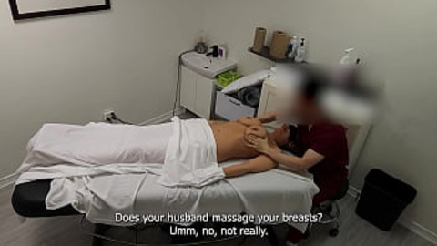 White MILF Rita gets doubled over during a massage!