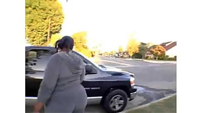 Ebony MILF Gets Hot Pickup While Jogging