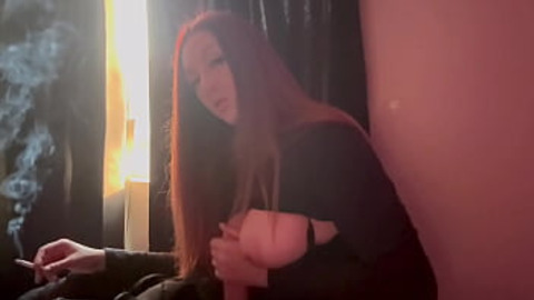 Horny🥵 Milf Artemisia Smokes While Revealing Big Boobs淫欲牝女Artemisia裸露大胸膛抽香煙色情会话