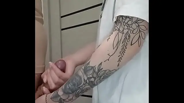 stepmom's friend jerked off my dick at a house party