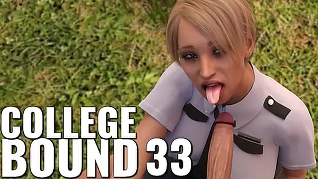 BOUND #33 - Police MILF sucking cock in public