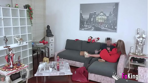 Colombian mom Vanessa deflowers an 18-year-old boy  Little Nico's first time in porn with FAKings