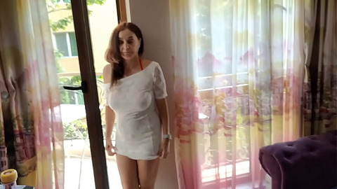 Fucked neighbor's wife in all holes while husband was on a business trip!