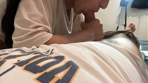 Hot sister gives amazing blowjob in our private🤫 home