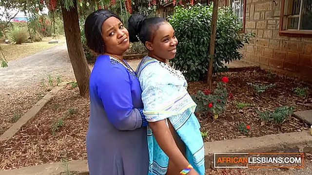 African MILF Lesbians Make Out In Public During House Party