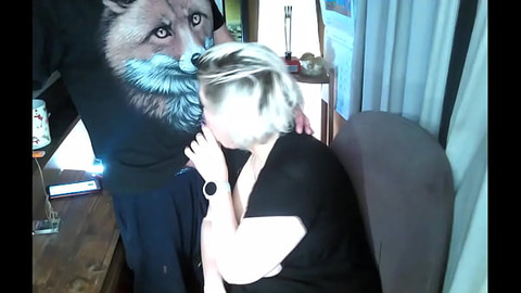Sexy pranks of a mature married couple on the balcony