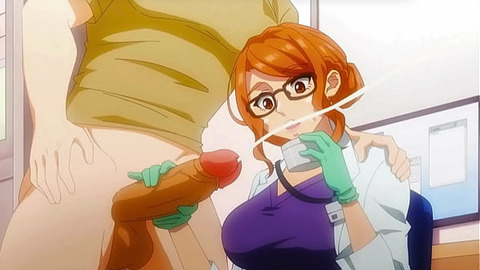 Dr  MILF jerked my cock on a routine visit - Hentai
