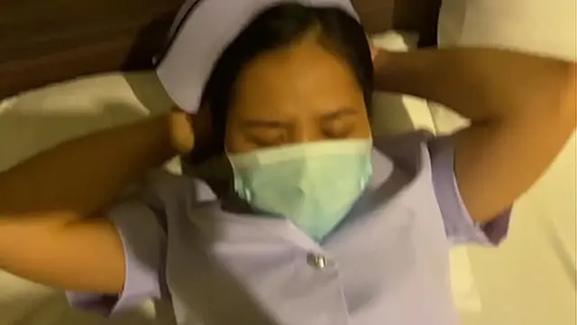 The nurse made an appointment to have sex with a friend  The water broke in her pussy 