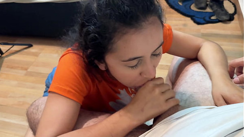 My stepsister puts my cock inside her instead of her toy