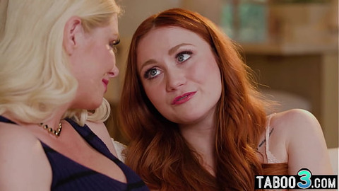 Lesbian teen stepdaughter Scarlet Skies tries to cheer her MILF stepmom up
