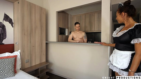 Latina MILF Maid Olivia Del Rio Cleans Room and Gets Assfucked