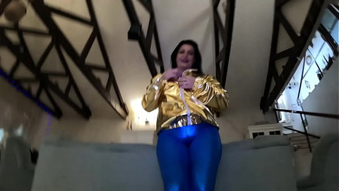 Shiny Cameltoe Tease —  Hard Spanking —  Deep Blowjobs & Rough Doggy with Double Cumshot 302