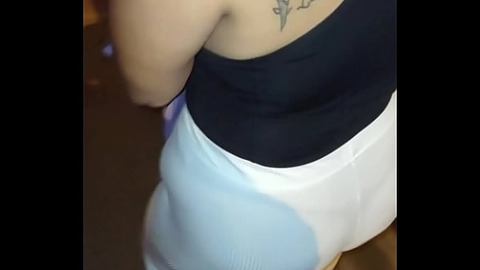 BIG-ASS MATURE WITH RED THREAD ON THE STREET