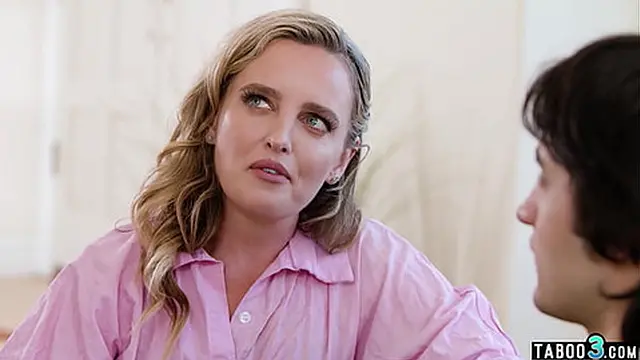 Blonde MILF milf Charlie Forde gets  fucked by her boyfriends while blindfolded