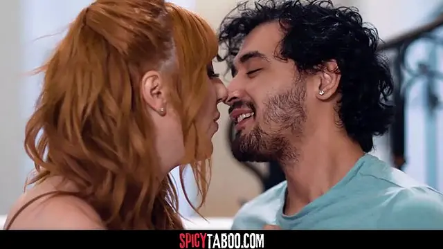 Busty stepmom gives stepson a sensual blowjob before his date