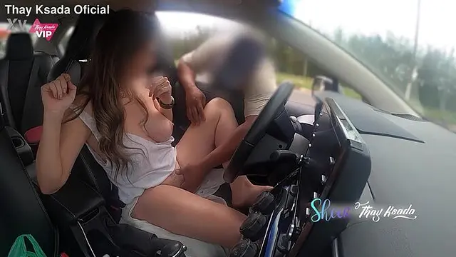 Hot Latina wife shows off enormous knockers and lets the vendor touch her soaked hole