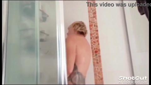 Sexy milf wife Alexis strips naked, ready for steamy shower🚿 sex, get it?