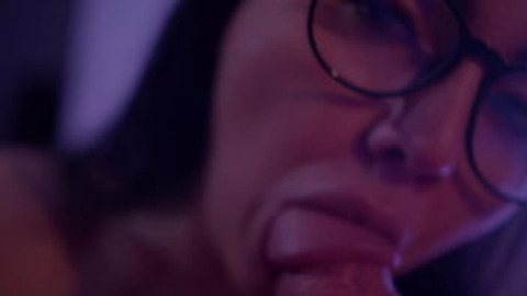 Dirty old lady throat-fucks young stud hard