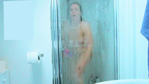 Sultry momma plays with toys in the shower🚿